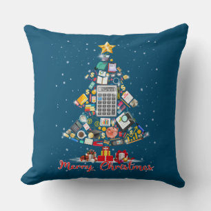 Merry Christmas Accountant Santa Xmas Tree CPA Acc Throw Pillow