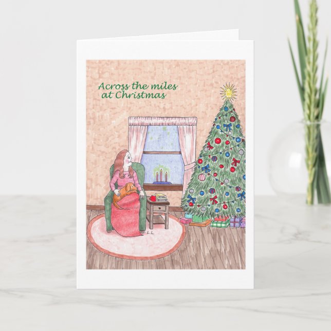 Merry Christmas Across the Miles Holiday Card (Front)