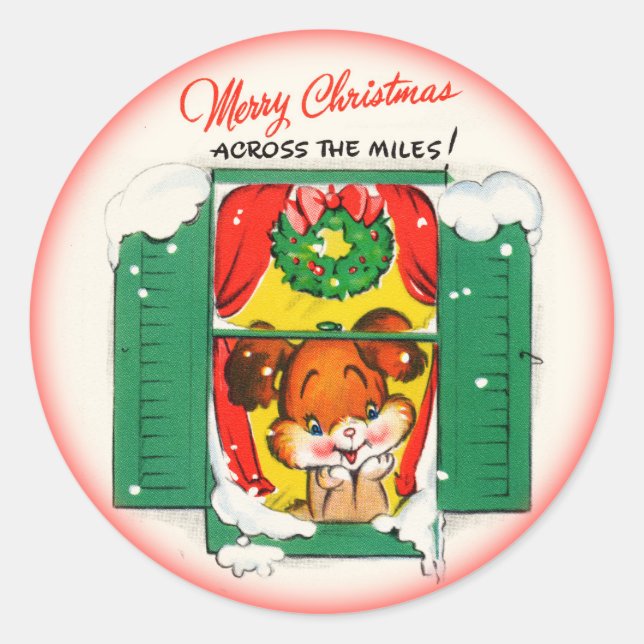 Merry Christmas Across the Miles Sticker (Front)