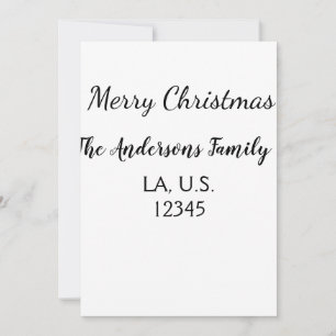 Merry Christmas add family name address name text Holiday Card