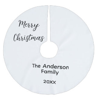 Merry Christmas add family name year text custom e Brushed Polyester Tree Skirt
