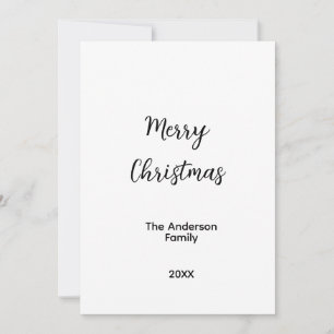 Merry Christmas add family name year text custom e Holiday Card