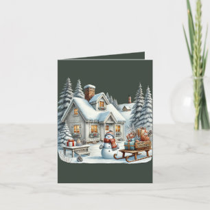 Merry Christmas add message Country home Holiday Card