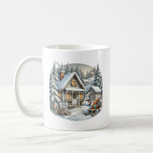 Merry Christmas add monogram Country house Coffee Mug