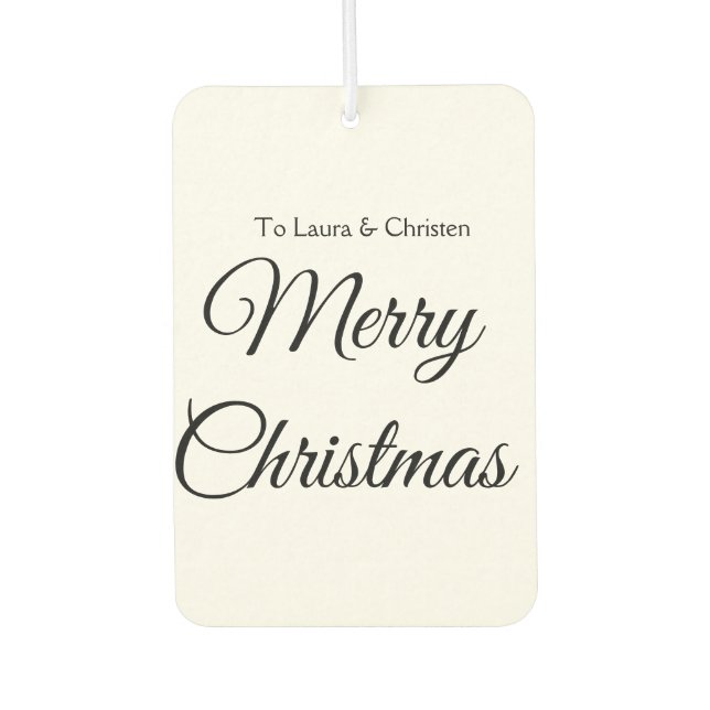 Merry Christmas add name text custom family gift Air Freshener (Front)