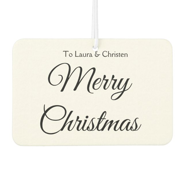 Merry Christmas add name text custom family gift Air Freshener (Front)