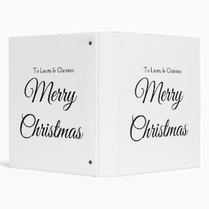 Merry Christmas add name text custom family gift Binder
