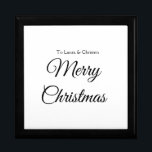 Merry Christmas add name text custom family gift Gift Box<br><div class="desc">Design</div>