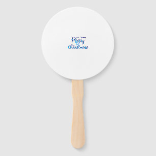Merry Christmas add name text custom family gift Hand Fan