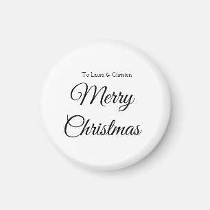 Merry Christmas add name text custom family gift Magnet