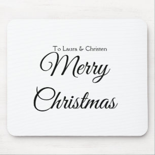 Merry Christmas add name text custom family gift Mouse Pad