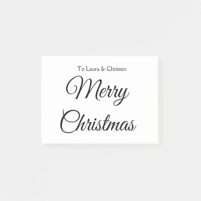 Merry Christmas add name text custom family gift Post-it Notes (Front)
