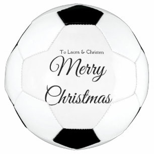 Merry Christmas add name text custom family gift Soccer Ball