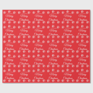 Merry Christmas add name text custom family gift Wrapping Paper