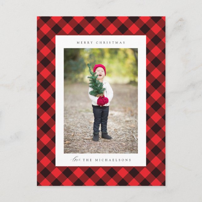 Merry Christmas  | ADD YOUR FAMILY PHOTO Postcard (Front)