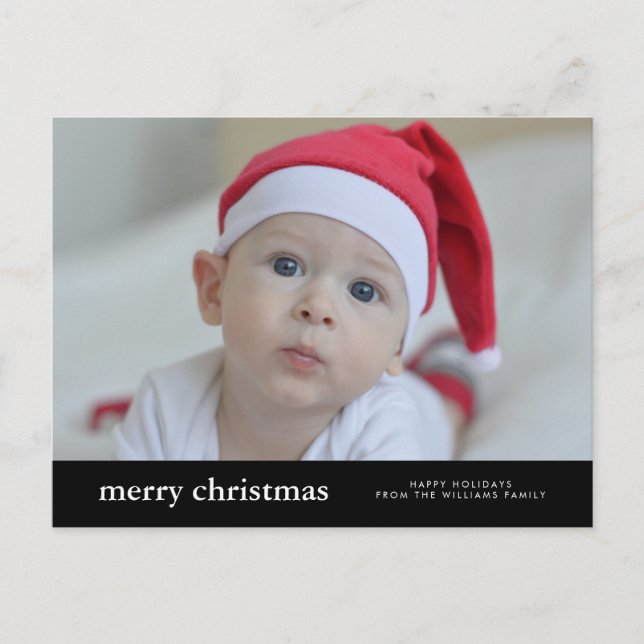 MERRY CHRISTMAS Add Your Family Photo Postcard (Front)