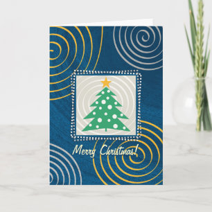 Merry Christmas Adorable Blue Holiday Card