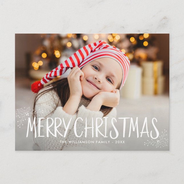 merry christmas adorable personalized photo card (Front)