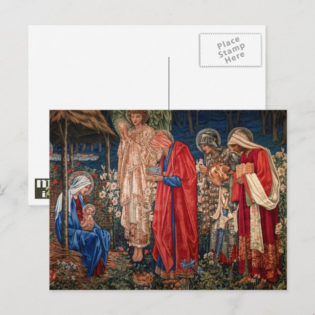 Merry Christmas. Adoration of the Magi Holiday Postcard (Front/Back)
