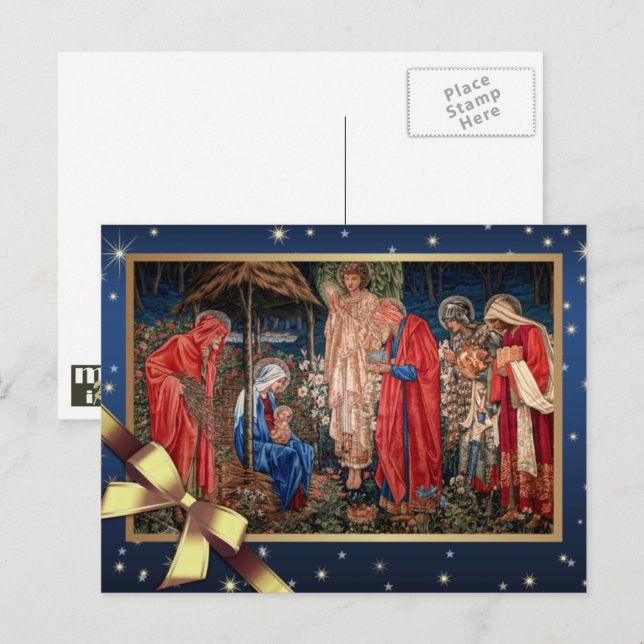 Merry Christmas. Adoration of the Magi   Holiday Postcard (Front/Back)