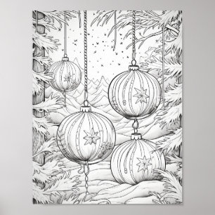Merry Christmas Adult Coloring Poster