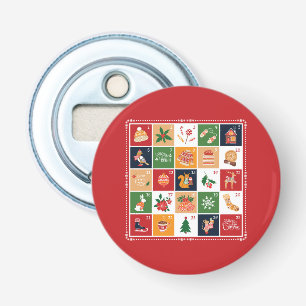 Merry Christmas Advent Calendar Poinsettia Red Bottle Opener