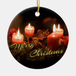 Merry Christmas Advent Wreath! Ceramic Ornament