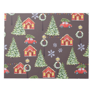 Merry Christmas Aesthetic Pattern- Festive Holiday Notepad
