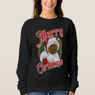 Merry Christmas African American Santa Black Mrs C Sweatshirt