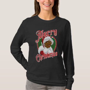 Merry Christmas African American Santa Black Mrs C T-Shirt