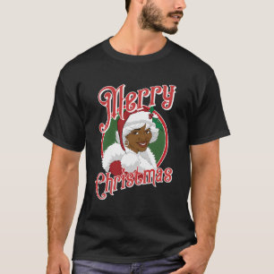 Merry Christmas African American Santa Black Mrs C T-Shirt