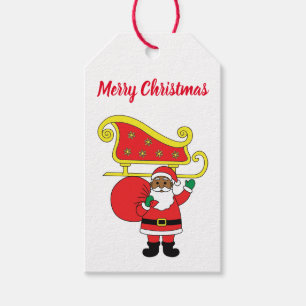 Merry Christmas African American Santa Claus Gift Tags