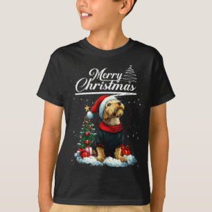 Merry Christmas Airedale Terrier Santa Hat Dog Lov T-Shirt