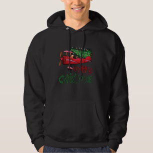 Merry Christmas Airplane Christmas Tree Pilot Hoodie