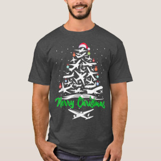 Merry Christmas Airplane Christmas Tree Plane Xma T-Shirt