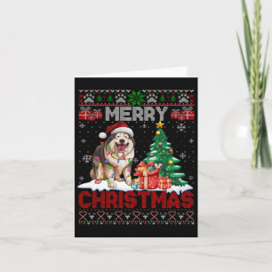 Merry Christmas Alaskan Malamute Dog Lover Ugly Xm Card