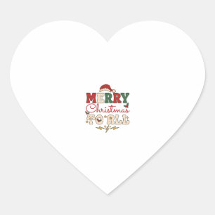 Merry Christmas All Santa Hat Lightning Stars Heart Sticker