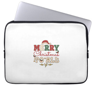 Merry Christmas All Santa Hat Lightning Stars Laptop Sleeve