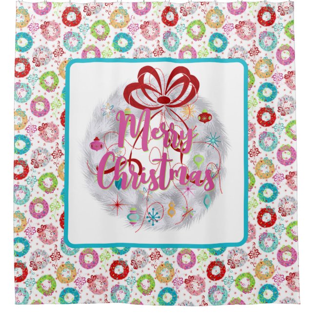 Merry Christmas Aluminum Wreath Retro Christmas (Front)