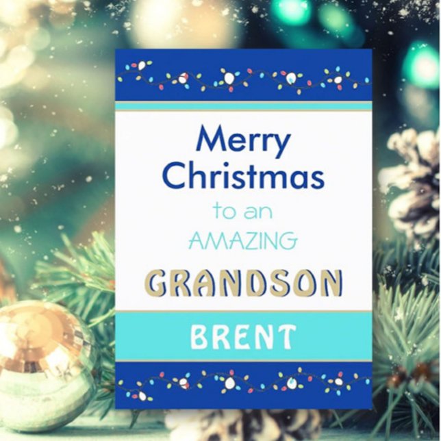 Merry Christmas amazing Grandson card (Creator Uploaded)