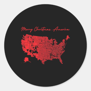 Merry Christmas America Donald Trump Better Covera Classic Round Sticker