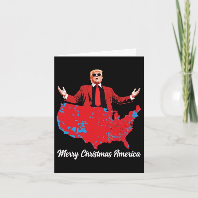 Merry Christmas America Donald Trump Coverage Xmas Card (Front)