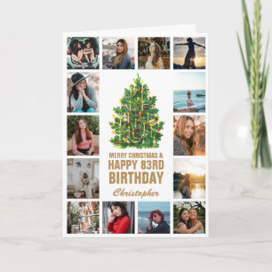 Merry Christmas and 83rd Happy Birthday Photo Card