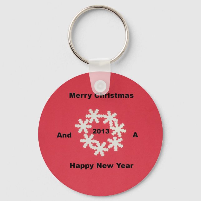 Merry Christmas and a Happy New Year 2013 Keychain (Front)