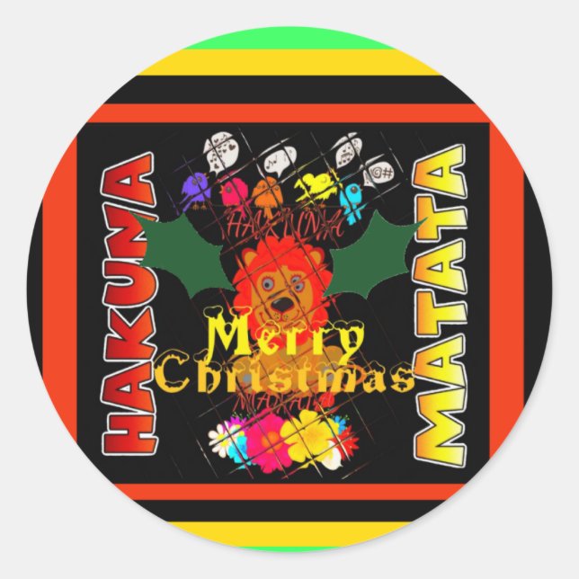 Merry Christmas and a Happy New Year Classic Round Sticker (Front)
