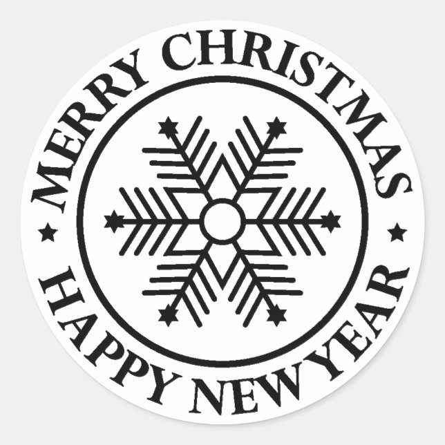 Merry Christmas and a Happy New Year! Classic Round Sticker (Front)