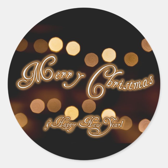 Merry Christmas and a Happy New Year! Classic Round Sticker (Front)