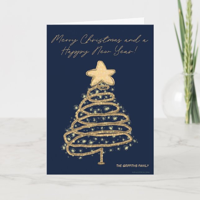 Merry Christmas and a Happy new year. Customizable Holiday Card (Front)