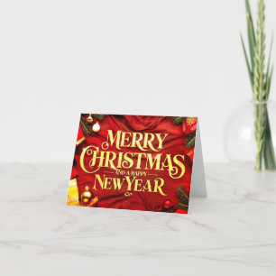 "Merry Christmas and a Happy New Year" Festlich Holiday Card