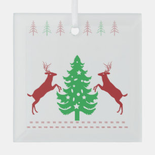 Merry Christmas and a Happy New Year! Glass Ornament